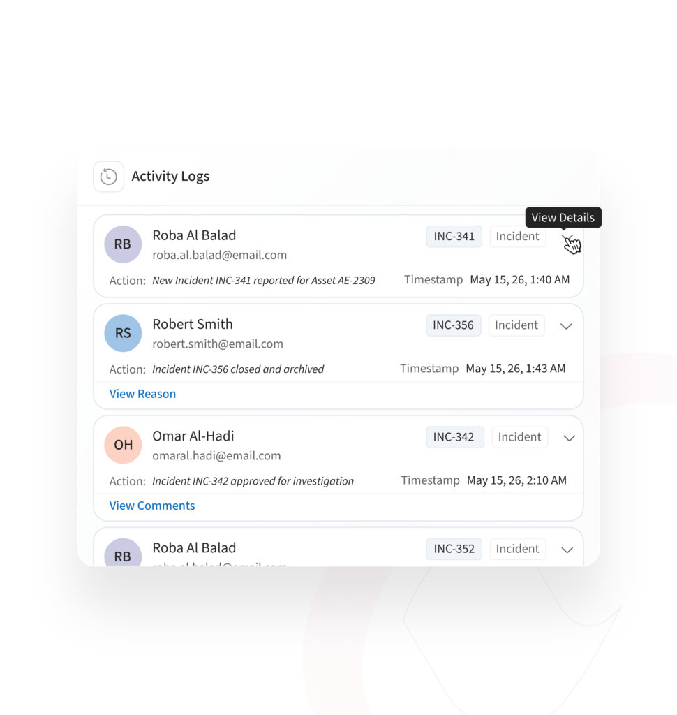 Incident Audit Trail